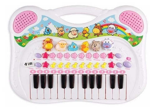 Piano Teclado Musical Infantil Rosa Menina Gravador Sons