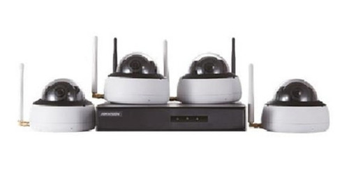 Imagem 1 de 1 de Kit Hikvision Wifi Nvr + 04 Câm Hikvision Nk4w1-1t Hikhome