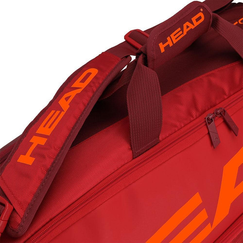 Bolso Raquetero Head Tour Team 6R Combi Color Rojo y Coral Capacidad hasta Seis Raquetas de Tenis Con Compartimiento Isotérmico