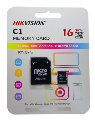 Memoria Micro Sd 16gb Hikvision C10 92 Mb/s + Pendrive Usb