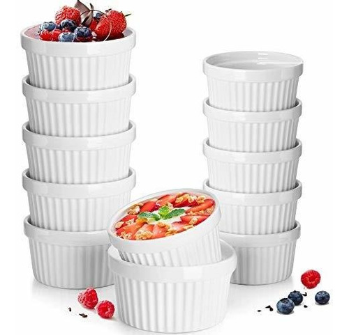 Plato Souffle Deecoo - Juego De 12 Tazas Para Hornear De Por