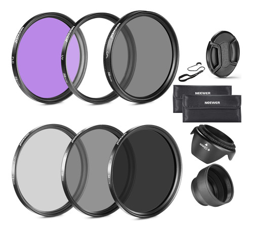 Kit Accesorio Filtro Lente Uv Cpl Fld Para Camara Dslr