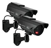 Comprar Ysucau - Calcomanía De Seguridad Para Cámara De Vigilancia Falsa Con Energía Solar, Para Uso En Interiores Y Exteriores, Con Luz Led Roja Intermitente Y Advertencia De Alerta De Seguridad