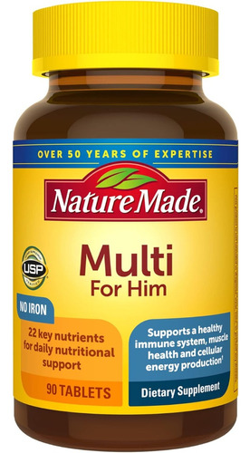 Multivitamínico Para Hombre Nature Made 90 Tabletas