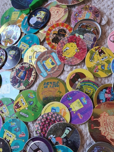 Lote 115 Tazos Simpsons, Bob Esponja Y Angry Birds (Usado)