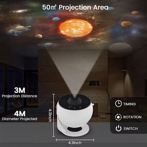 Proyector Galaxia Led Luz Nocturna Estrellada Con 12 Discos