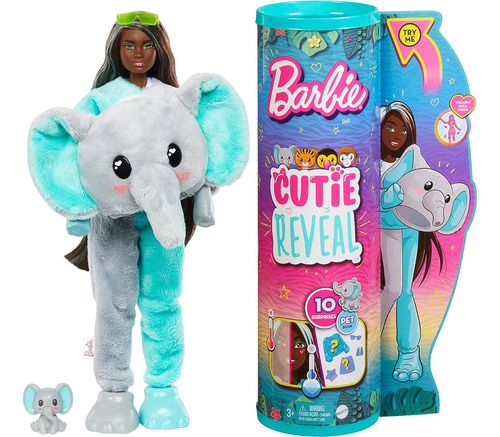 Barbie Cutie Reveal Elefante Coleção Animais Da Da Selva