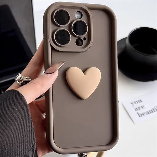 Funda De Silicona De Lujo Con Corazón 3d For iPhone New
