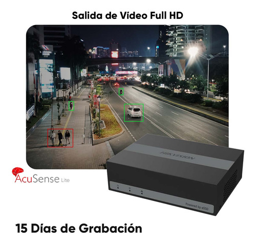 Hikvision Dvr 4 Canales Turbohd + 1 Canal Ip 2 Megapixel Ds-e04hghi-b Unidad De Estado Solido Incluido Con Tecnología Acusense Lite Evita Falsas Alarmas Diseño Ultra Compacto Extra Silencioso 15 Días