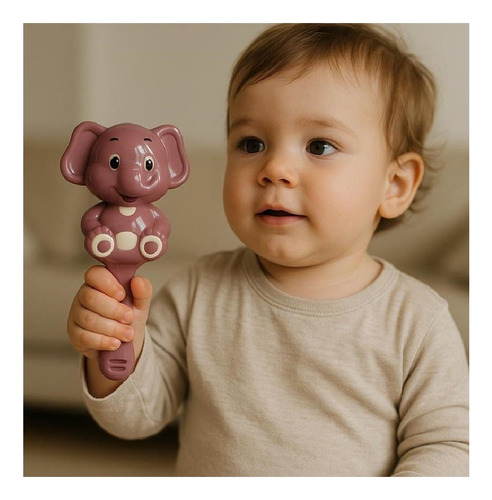 12 Sonajas Juguete Interactivo Para Bebe Elefante Matraca Varios