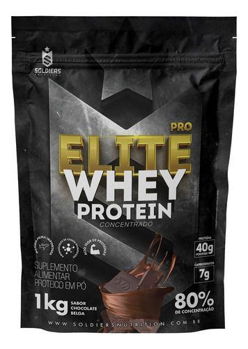 Kit:elite Whey 80% 1kg+creatina 150g+prétreino Evolution300g Sabor Elite Chocolate Belga - Evolution Limonada Suiça