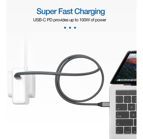 Cable Tipo C 1 Metro 20gbps 100w Usb 3.2 Thunderbolt 3