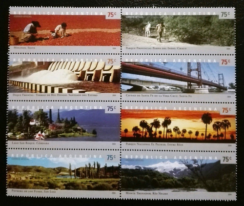 Argentina (2004) Paisajes. Serie Completa Mt2628/35. Mint