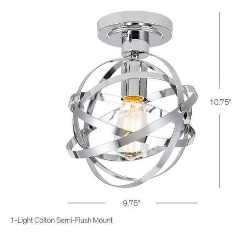 Orbe metálico de 1 luz de Catalina Iluminacion 20666 001