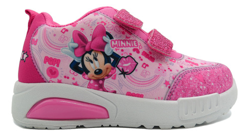 Zapatillas Footy Luces Led Infantil Minnie Abrojos Min324