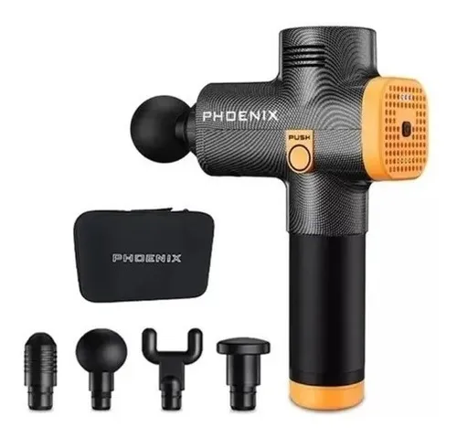 Pistola Massagem Muscular Phoenix A2 Profissional 4 Cabe as Cor