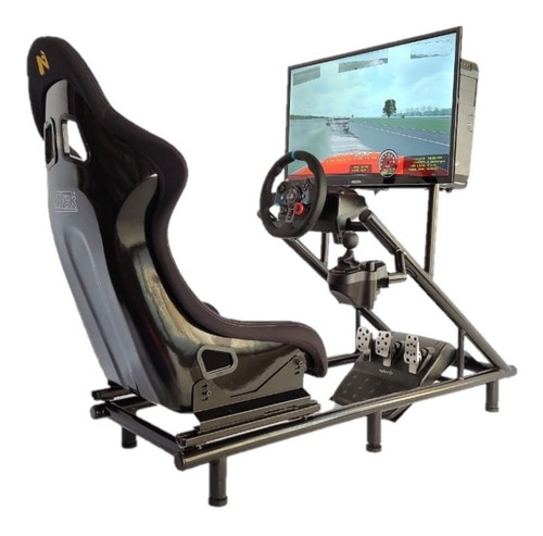 Simulador Carrera Tc Simusport Volante Logitech Pc Y Led 