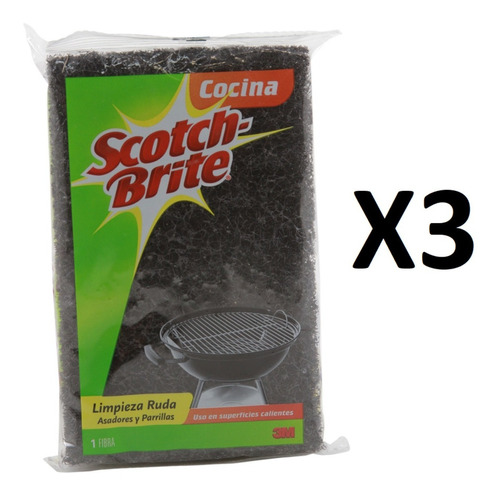 Fibra Para Hornos Y Parrilas Scotch Brite 3 Piezas