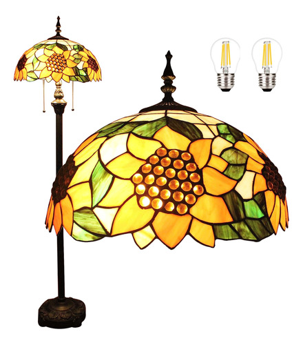 Tiffany Lámpara De Pie Con Diseño De Girasol Color Amarillo