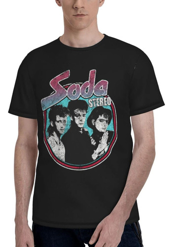 Camiseta Soda Stereo - Banda Rock Argentina - Negra Vintage