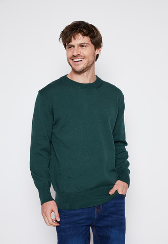 Sweater Hombre Verde Cuello Redondo Básico Family Shop