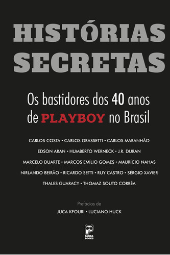Histórias secretas: Os bastidores dos 40 anos de Playboy no Brasil, de Vários autores. Editora Original Ltda., capa mole em português, 2016