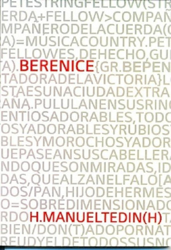 Libro - Berenice - Tedin(h), H. Manuel, De Tedin(h), H. Man