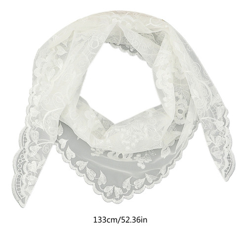 (w) Pañuelo Triangular De Encaje For La Cabeza, Hiyab De Ve