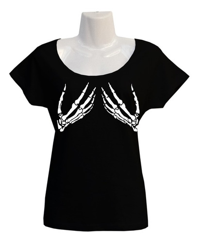 Polera Manos Esqueléticas - Escotada - Glow In The Dark