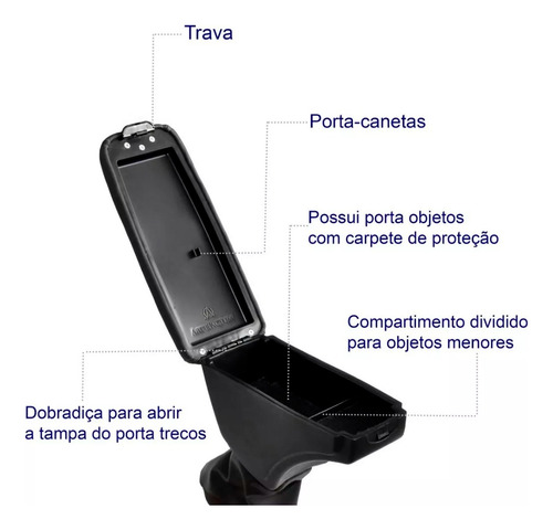 Enconsto Apoio Com Porta Objetos P/ Fiat Argo Cronos