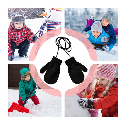 Manoplas Para Niños Pequeños Con Cordón Guantes De Esquí Par