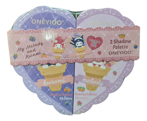  2 Paletas Sombras Kuromi Y My Melody Oneyioo