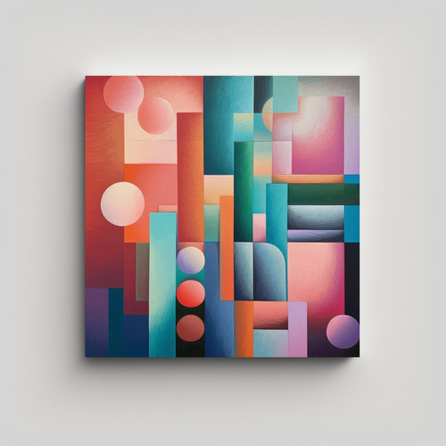 70x70cm Cuadro Street Art 8 Colores Pastel Bastidor Madera