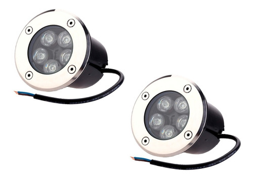 Pack 2 Focos Led Piso 5w Embutido Para Exterior