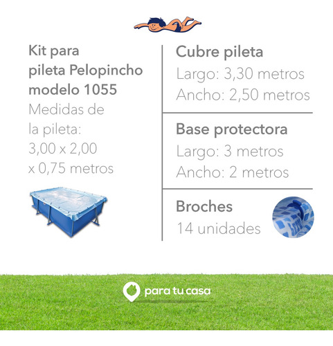 Cubre Pileta Cobertor Y Base Protectora Pelopincho 1055