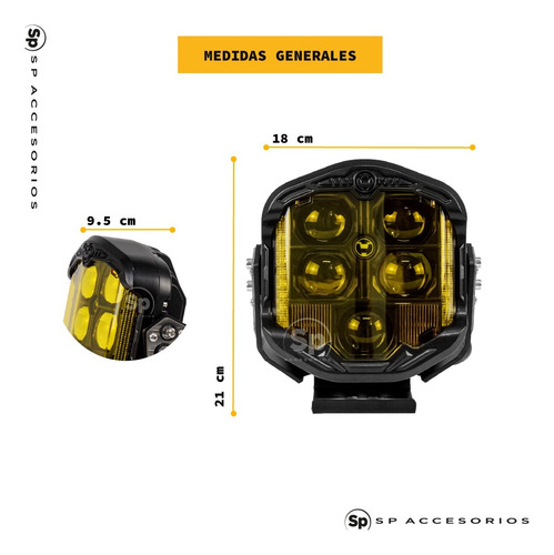 Par De Luz Led Dually Spot Ambar Universal