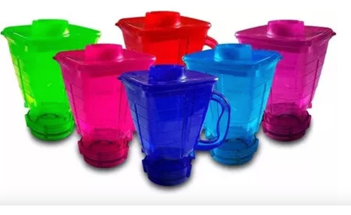 8 Mini Licuachelas Tapa Colores Fiesta Bebidas Gomitas 700ml