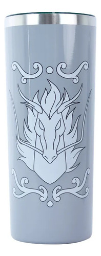 Termo Caballeros Del Zodiaco - Armadura Del Dragon 590 Ml Color Gris