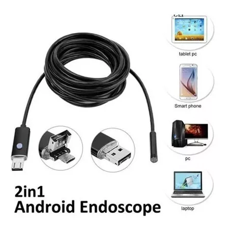 Camara Endoscopica 10 M Usb Y Microusb P/ Celular Pc 6 Leds