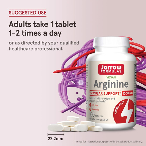 Arginine Arginina Jarrow Formulas 1000mg 100 Tabletas