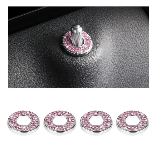 4pcs Bling Inner Car Door Lock Cover Stickers, Adornos De Pe