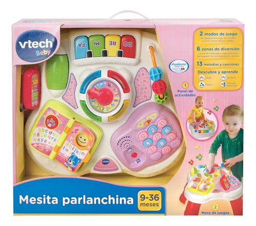 Mesita Parlanchina Pink Vtech 2 En 1 Luces Melodias Cancion