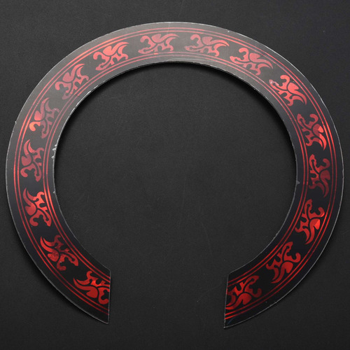 1 Calcomanía En Forma De Roseta Soundhole Con Patrón Rojo Pa