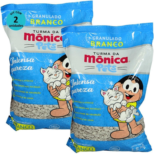 Granulado Sanitário Branco Diatomita Turma Da Mônica Pets