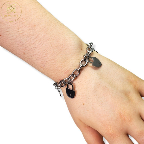 Imagen 3 de 5 de Pulsera Acero Con Candados