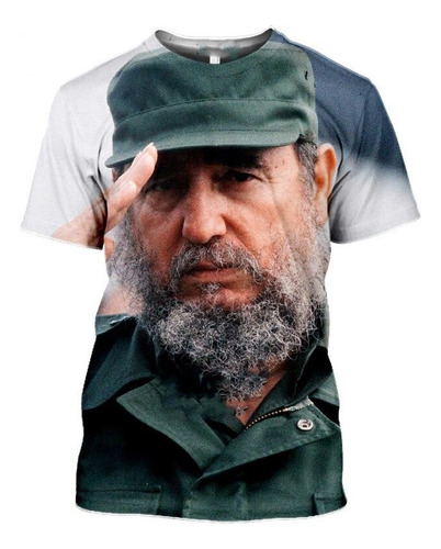 Cuba Fidel Castro Camiseta De Manga Corta Con Estampado 3d