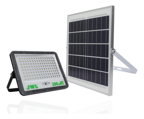 Reflector Led Con Panel Solar Luz Blanca 200w Jwj