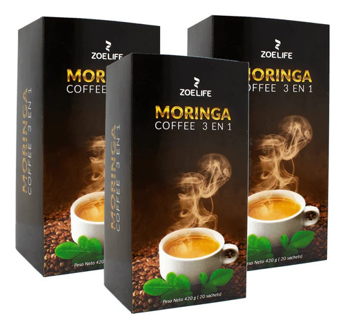 Zoe Life Moringa Coffee 3en1 Renovación Celular 03 Cajas