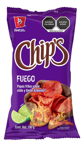 4 Pack Papas Fritas Fuego Chips Barcel 100