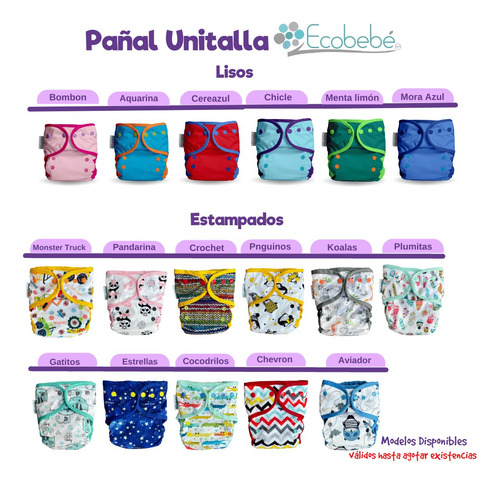 Pañales Ecológicos De Tela Ecobebe | 6 Pack (elije Modelos)